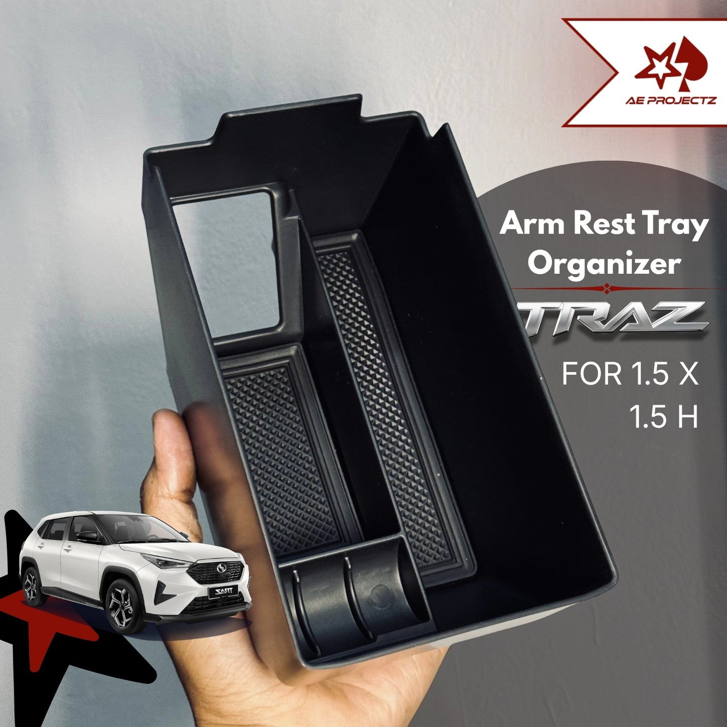 Perodua Traz Armrest Console Box Tray Organizer