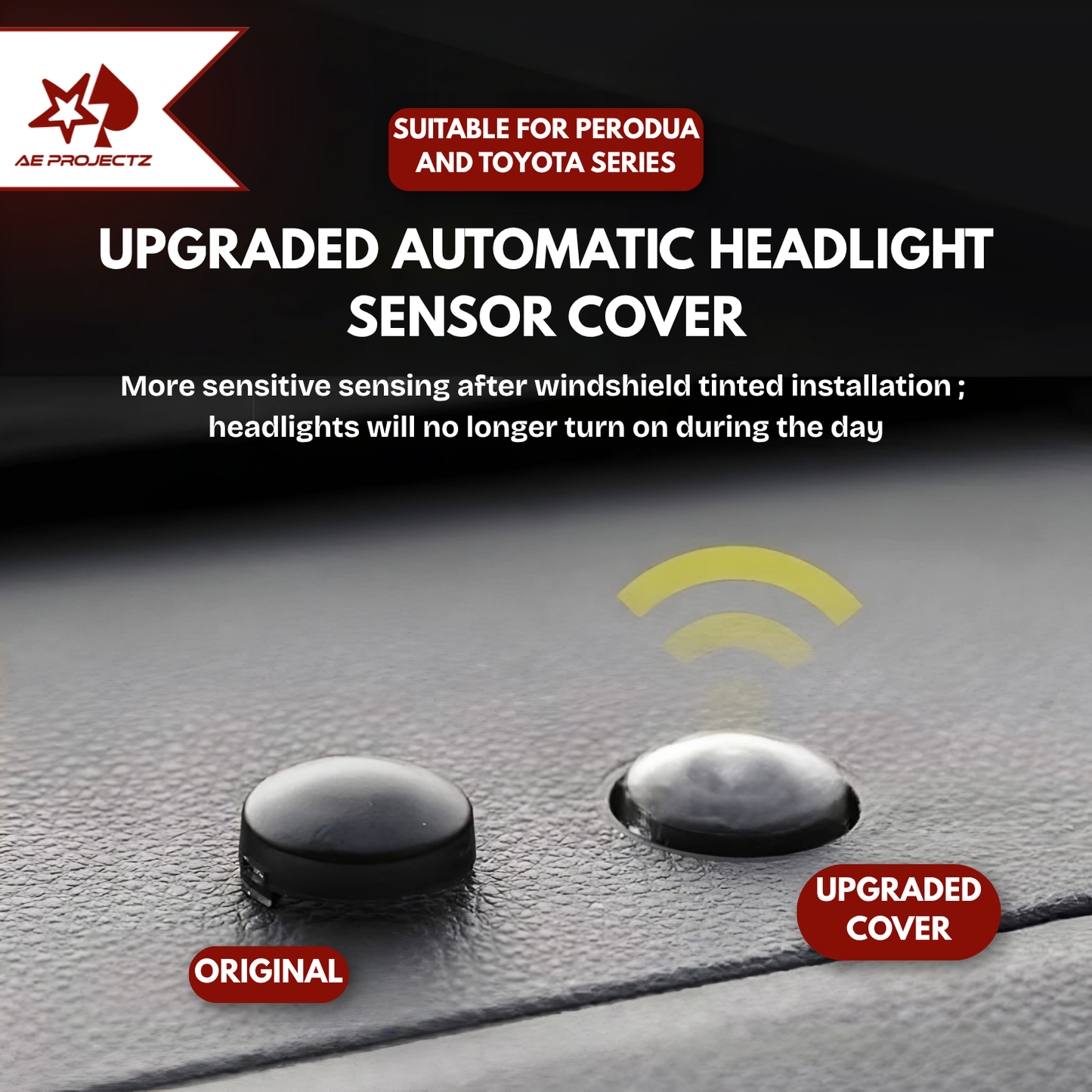 Perodua Toyota Car Upgraded Sensor Cover Automatic Front Headlight Universal