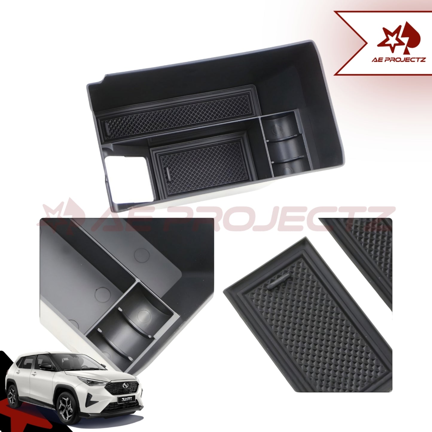Perodua Traz Armrest Console Box Tray Organizer